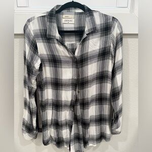 Black and White Plaid Womens Blouse - The Post